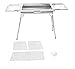 ColourTree Stainless Steel Portable Travel Folding Tall Barbecue BBQ Charcoal Grill with Legs - Silver Chrome, Lightweight, Foldable - For Camping, Picnic, Outdoor - 44
