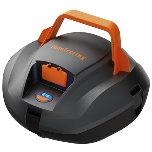 (2026 New) CoasTeering Planet Wireless Swimming Pool Robot, 120 Min Autonomy 4500 mAh, Double Motor, Quick Charge 2.5 h, Bottom Cleaning, Salt & Fresh Water, for Pools up to 80 m²