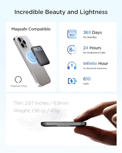 BOYA Notra AI Voice Recorder,3-Mode Capture -Ambient/Phone Call/Bluetooth, AI Transcription&Smart Summary, Support 140+ Languages, 64GB Storage, Magnetic Note Taker for Meetings,Lectures,Interviews