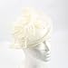FeiYu Crafts Penny Mesh Hat Fascinator with Mesh Ribbons and Black Feathers (Off-White)