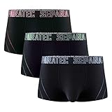 Separatec Men's 3 Pack Soft Bamboo Fiber Separate Pouches Trunks(Black,M)