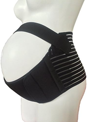 ElephANT Maternity Pregnancy Belly Band for Back, Waist and Abdomen Support, Black, Large