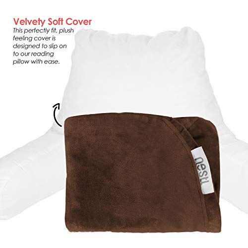 Nestl Reading Pillow Covers, Medium Bed Rest Pillow with Arms