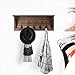 Oyeye Wall Mounted Coat Rack Shelf, Brown Rustic Wooden 24'' Entryway Coat Hooks 5 Rustic Hooks for Bathroom Living Room Bedroom and Kitchen (Solid Pine Wood)