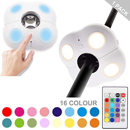 HONWELL Patio Umbrella Lights Battery Operated Outdoor Cordless LED Umbrella Light Remote Control Tent Light, 16 Color Changing Umbrella Pole Light for Camping Tents (White)-1Pack