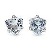 0.90 Carat Genuine Aquamarine Sterling Silver Stud Earrings