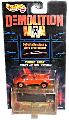 Hot Wheels - Demolition Man (Sci-Fi Action Film/Sylvester Stallone/Wesley Snipes) - Pontiac Salsa (Orange) Car Replica w/Bonus Stackable Cryo-Cube Storage Unit and Respective Picture Puzzle Segment