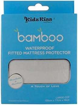 KIDZ KISS Bamboo Waterproof Fitted Mattress Protector - Large Cot