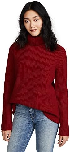 Jenni Kayne Women's Cashmere Rib Turtleneck, Red, Medium
