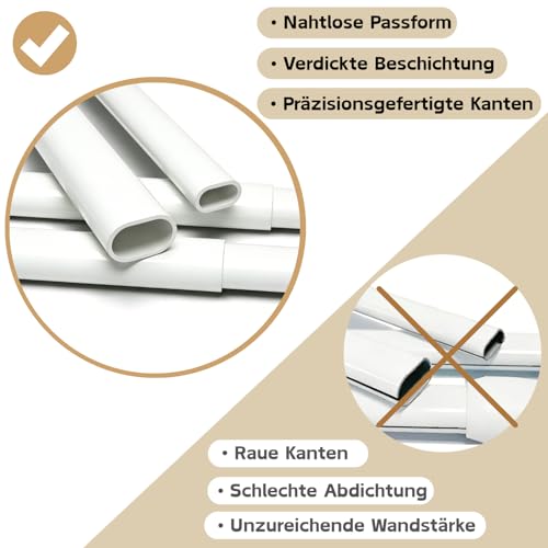 Curtain Rails with Self-Adhesive Hooks for Windows, Kitchen, DIY Projects, Extendable Curtain Rails, 80–130 cm, White, Pack of 2