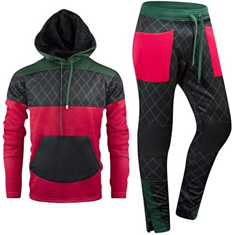ALMAS APPAREL New Men Stripe Zip Pocket Track Pants Sweatsuit Track Suit