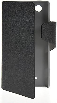 KCASE Slim Flip Wallet Card Pouch Stand Leather Shell Case Cover For Sony Xperia M C1904 C1905 Black
