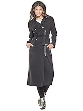 Guess Women's Long Sleeve Matilda Trench Coat, Jet Black a, L