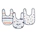 Aden by aden + anais Snap Bib, 100% Cotton Muslin, Soft Absorbent 3 Layers, Adjustable, 9” X 13”, 3 Pack, Hit The Road