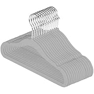 Baby Nest Designs Grey Baby Hangers for Matching Closet Dividers and Nursery Organizer. 15x Velvet Hangers for Baby Clothes