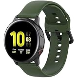 Fit for Samsung Galaxy Watch Active 2 Watch Bands, 20mm Silicone Quick Release Replacement Band Straps Wristbands Fit for Garmin Vivoactive 3 Music Women Men (Army Green, Small)