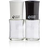 USimplySeason Mini Ebony & Ivory Salt and Pepper Adjustable Grinder Set