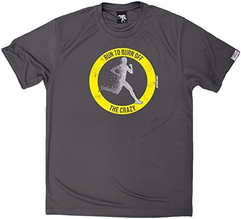 Men's Personal Best - Run To Burn Off The Crazy - Premium Dry Fit Breathable Sports T-SHIRT - Running jogging fitness gym tee top t shirt fashion clothing accessories