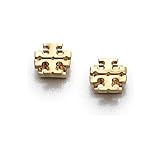 Fashion Gold Plated T Studs Earrings 1cm x 1cm Casual and Glamorous