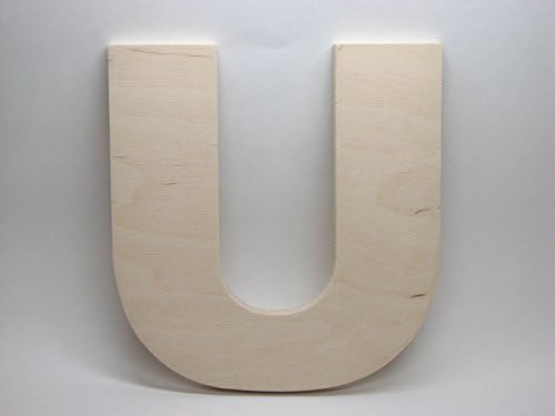 LetterWorx 8" Wooden Letter U - Arial Font | Unfinished Baltic Birch Wood | 8 Inch Tall