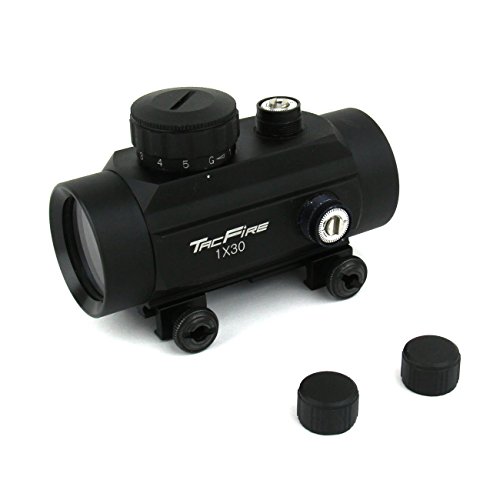 Tacfire 1X30 Dual Ill. Red/Green Tri-Dot Reticle Weaver Base w/Flip-Up Lens/Crossbow, Black