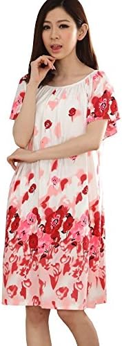 Wxian Women's Short Sleeve Round Neck Nightdress Nightshirt PJ