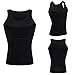 HANERDUN Mens Slimming Body Shaper Vests Undershirt Abs Abdomen Slim, Black, Medium