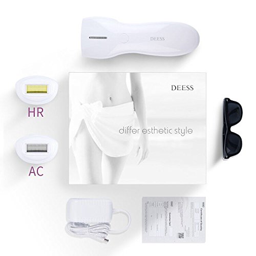 DEESS Hair Removal System iLight 3 plus, 2-in-1(HR+AC), Permanent Hair Removal Device Home Use, 350,000 flashes, Pink. Corded Design,no downtime.Cooling gel is not required, Gift: Goggles.