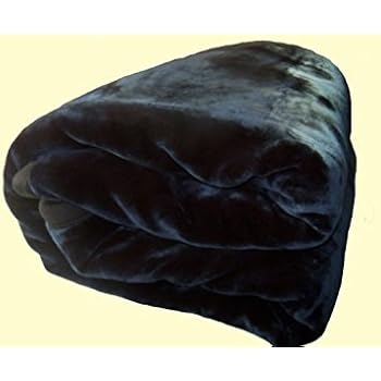 Wonu Korean Quality Heavyweight Two-Ply Mink Blanket (Black, King)