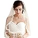 YUAKOU 1 layer Lace Edged Waist Length Bridal Veil with Comb Wedding Veils