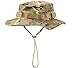 Boonie Hat Tactical Ripstop Headwear Bucket Hat with Map Pocket Chin Strap for Wargame Sports Hunting Fishing UV Protection Cap with Oversized Brim for Outdoor Military Hat with Brass Vents