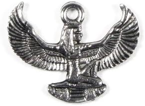 Antique Pewter, Egyptian Winged Goddess Isis Charm, Qty: 1