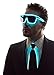 Neon Nightlife Aqua Frame/Tinted Single Lens Tron Style Light Up Glasses