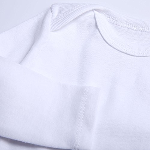 ROMPERINBOX Place Unisex Baby Bodysuits 100% Cotton Boys Girls 0-12 Months (3-6M, White-3 Pack) - Thumbnail 3