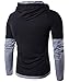 Guoji Men's Casual Slim Fit Long Sleeve T-Shirt with Hooded/Hoodies Tops (B26-Black Large)