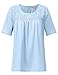 REGNA X BOHO Women's Shirring Smocked Short Sleeve Loose and Thick Chiffon Blouses Tops (2styles, S-3XL)