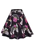 Musever Women's Pleated Skirts Print Casual Midi Skirt