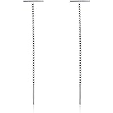 JDONL Minimalist Threader Bar Earrings for Women Long Tassel Chain Drop Dangling Earring Double Piercings Thread Pull Through Earrings Jewelry Gifts