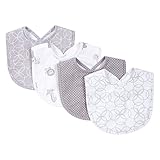 Trend Lab Circles 4 Piece Bib Set, Gray/White