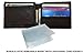 Mens Leather Extra Capacity RFID Blocking 2 Fold Wallet Two Cash Pockets Attached Flip ID Window And Gift Box (Black)
