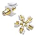 Cable Matters 5-Pack Gold-Plated RCA Keystone Jack Inserts in White