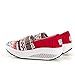 JARLIF Women's Platform Resistant Canvas Fitness Slip On Platforms Sandals Athletic Sneakers Red US7