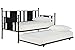 Daybed with Trundle/No Box Spring Required/Premium Sturdy Slats w/Rich Jet Black Finish/Modern Space Saving Design/Day Bed and Roll Out Trundle Accommodate Twin Size Mattress/Ships in 1 Box