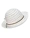 NYFASHION101 Open Knit Brown Braided Trim Vented Cotton Beach Sun Hat - White