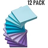 Watercolor Sticky Notes 12 Pack 3'' X 3'' 100 Sheets Self Stick Notes Easy to Post