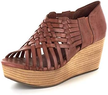 Chocolat Blu Woody Wedge - Woven Sandal on a Wooden-Style Platform - Women's Leather Shoes