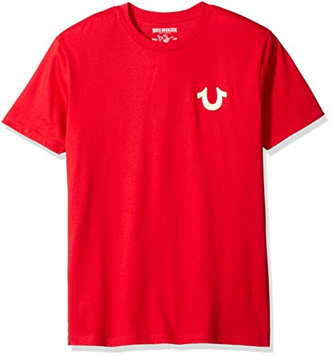 True religion men s double puff short sleeve t-shirt, r…