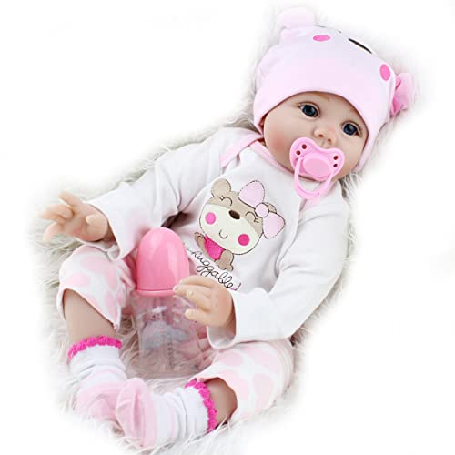 Reborn Baby Dolls, 18 inches Realistic Girl Doll, Lifelike Soft Vinyl Silicone Baby Dolls for 3