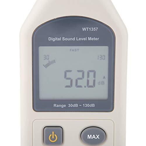 Sound Level Meter Digital LCD Noise Measure Device WT1357 Dual Ranges 30-130dBA/35-130dBC Decibel Meter with Auto Power-Off Function