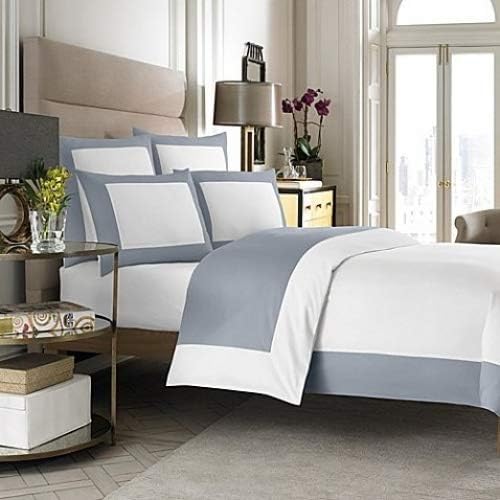 Wamsutta Hotel Micro Cotton Reversible Duvet Cover (Full-Queen, White/Blue)